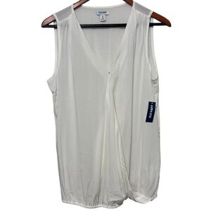 NWT Old Navy Sleeveless Blouse Surplice Neckline Gauze Womens Medium Coastal
